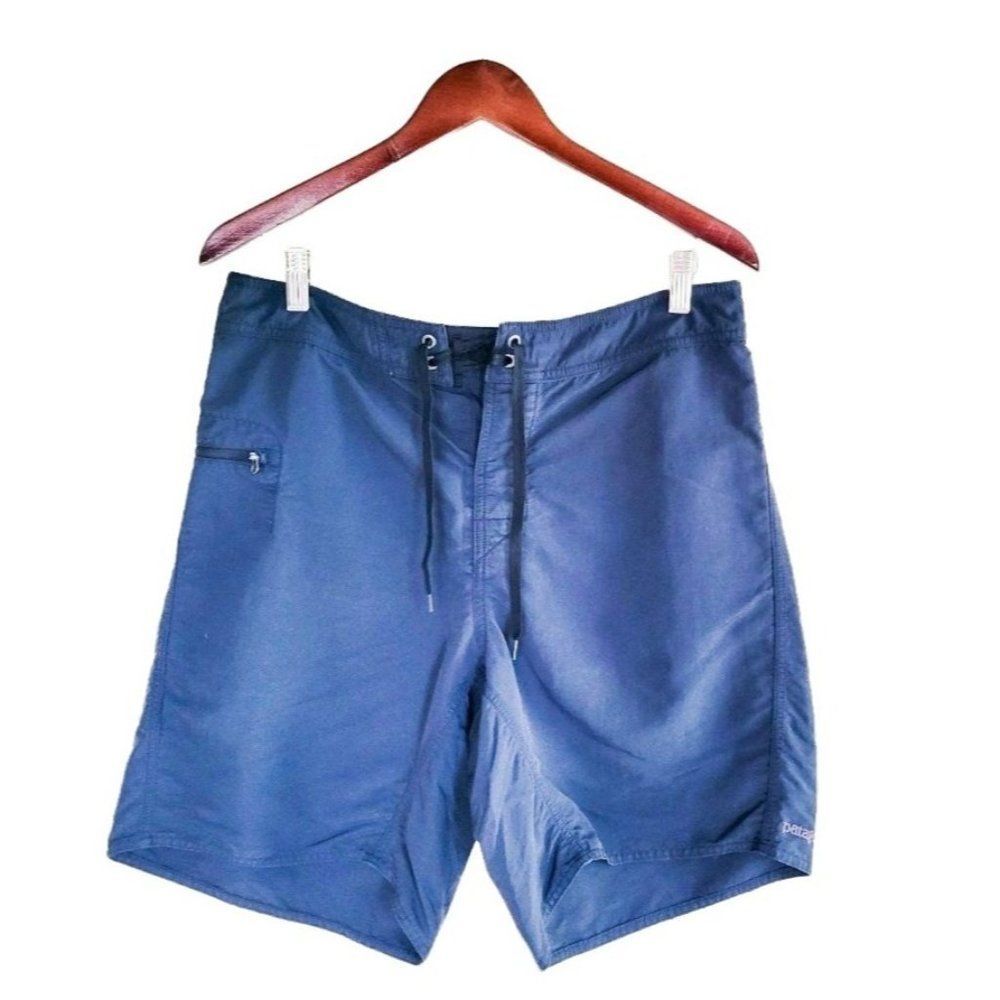 Patagonia Mens Shorts Blue  33 Outdoor Hiking Active Pull On Tie Front